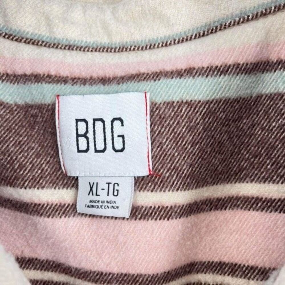 BDG Urban Outfitters Mens Striped Long Sleeve Button-Up Shirt Multi-Color Medium - Picture 3 of 9